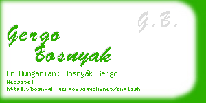 gergo bosnyak business card